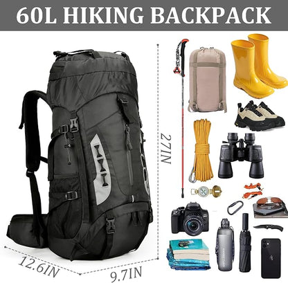 75L Hiking Backpack with Rain Cover Waterproof Camping Backpack Shoes Warehouse - Image 4