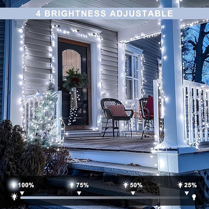JMEXSUSS 132 ft 400 LED White Christmas Lights Indoor Outdoor Waterproof - Image 3
