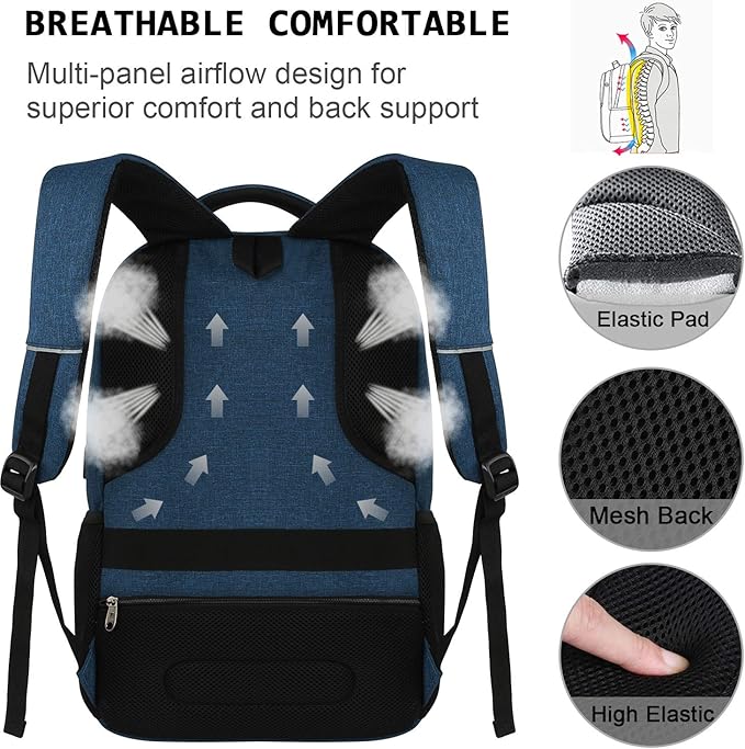 Volher Laptop Backpack, Business Travel Anti Theft Slim Durable Laptops Backpack - Image 5