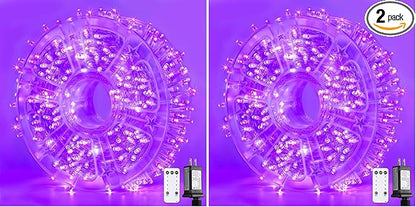 JMEXSUSS 400 LED Purple Christmas Lights Indoor Outdoor, 132 ft String Lights by JMEXSUSS