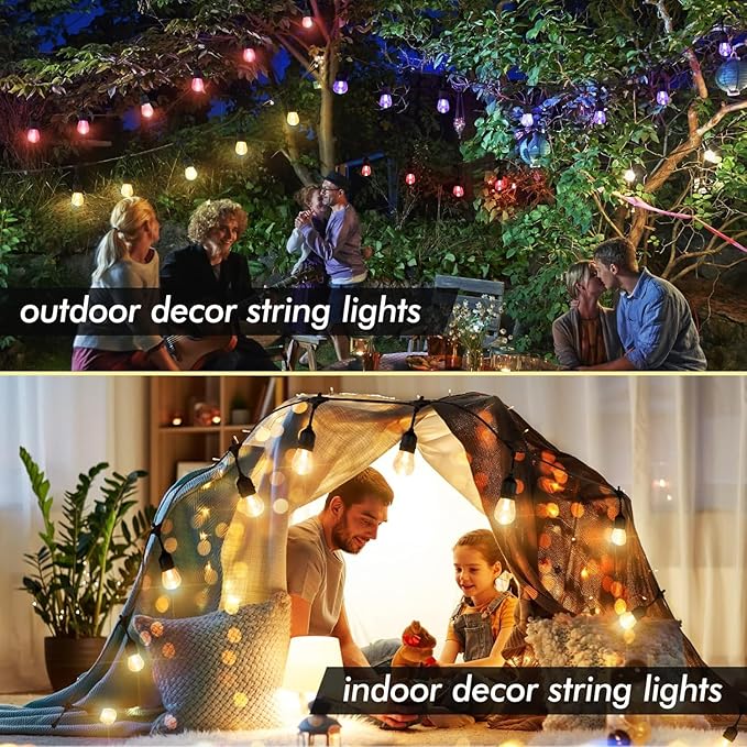 Auroraworld 48FT Solar RGB Outdoor String Lights, Dimmable Waterproof LED Patio - Image 5