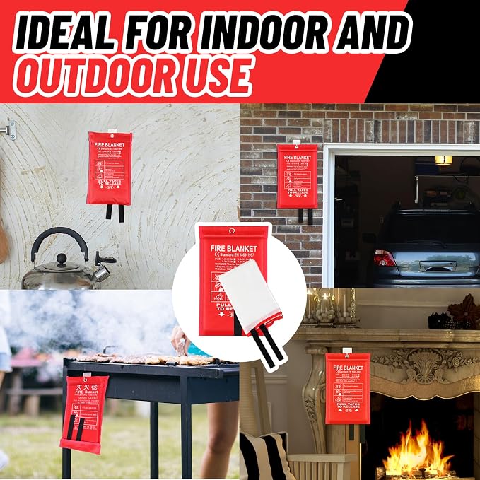 45 Pcs Emergency Fire Blankets for Home and Kitchen 40x40 Inch 15 Fiberglass - Image 5