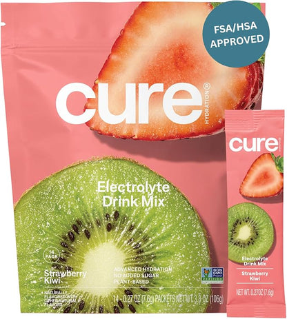 Cure Hydration | Plant-Based Electrolyte Drink Mix | No Added Sugar | FSA-HSA | by CureHydration