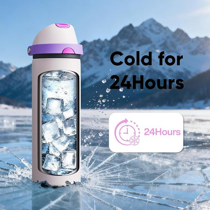 Insulated Water Bottle with Straw - Image 7
