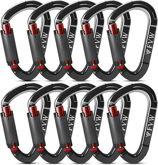 FVW Auto Locking Rock Climbing Carabiner Clips, Professional 25KN Heavy Duty by FVWELECTRICLUNCHBOX