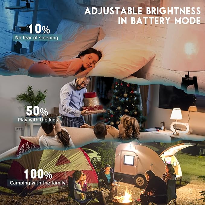 Rechargeable Emergency Light Bulbs, Battery Powered LED Light Bulb 6000K - Image 6