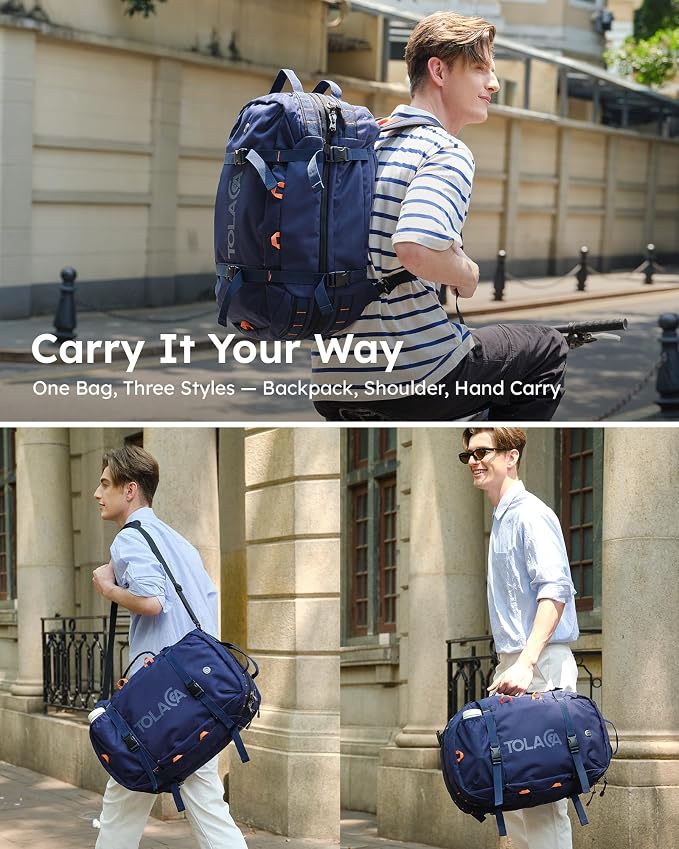 Tolaccea Travel Backpack for Men Women, 40L-50L Carry On Backpack - Image 2