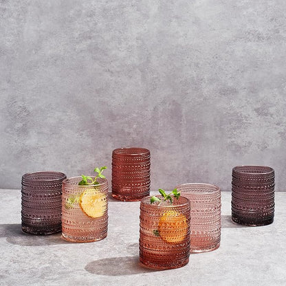 Khen Hobnail Beaded Highball Drinking Tumbler Glasses | Set of 6 | Color - Image 3