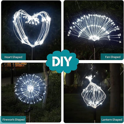 JJGoo Solar Firework Lights, 2 Pack 180 LEDs 2 Lighting Modes Solar Lights - Image 5