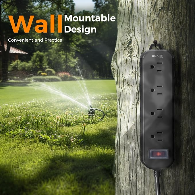 Outdoor Power Strip Weatherproof, 50 FT Extension Cord, Diivoo Waterproof Surge - Image 7