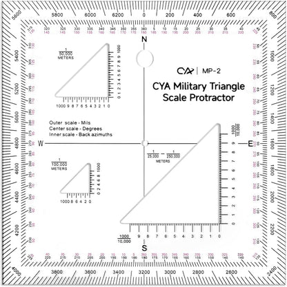 Zonon 5 Inch Military Map Protractor Military Style Utm/mgrs Coordinate Scale by Zonon
