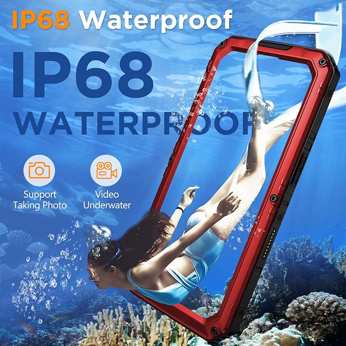 Mitywah Waterproof Case for iPhone 16 Pro Max, Heavy Duty Metal Cover - Image 5