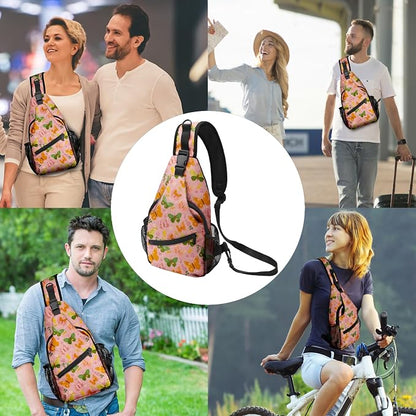 FyLybois Butterfly Sling Bag for Women Lightweight Crossbody Backpack Casual - Image 2
