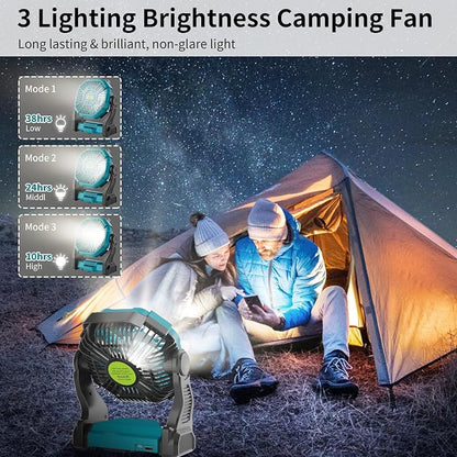 Battery Powered Fan，270° Rotating Battery Operated Camping Fan Rechargeable - Image 3