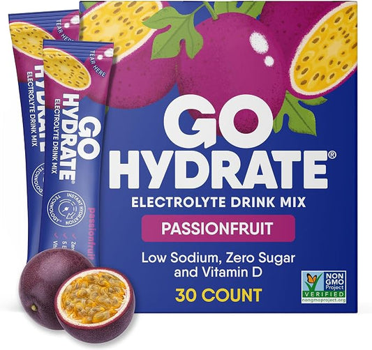 GoHydrate Low Sodium Electrolytes Powder Packets Sugar Free by GoHydrate