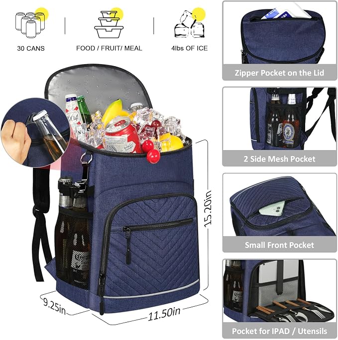 Cooler Backpack Insulated Leakproof Waterproof Backpack Cooler Bag 30/45 Cans - Image 2