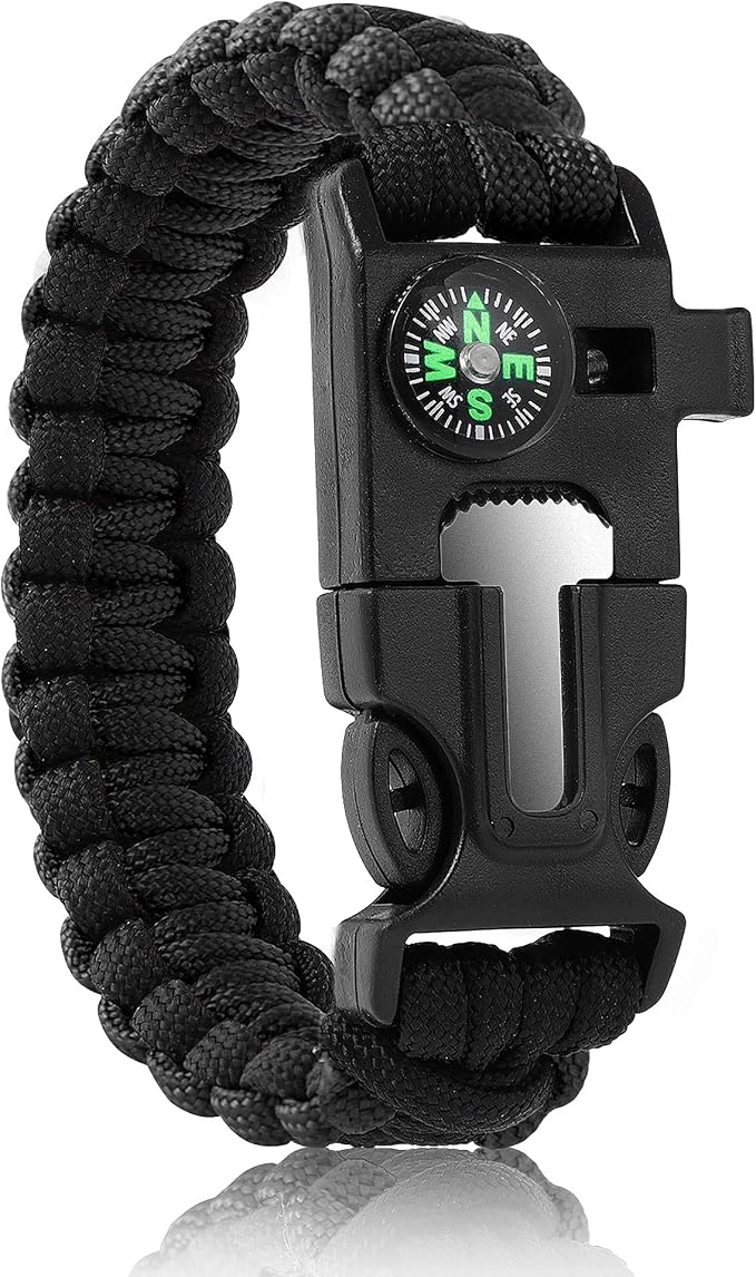 Bracelets, Survival Bracelets for Men Paracord Tactical 5-in-1 Camping Gear Kits by Oadnfa