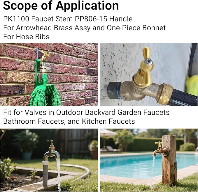 Brass Globe Valve Faucet Stem and Bonnet Replacement Kit - Image 6
