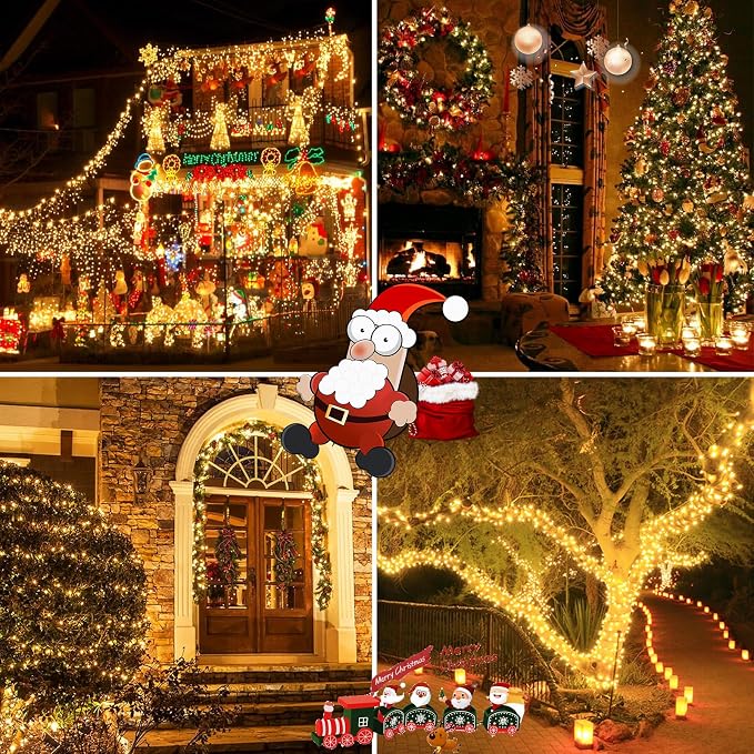2 Pack 200 LED Solar String Lights - Image 8