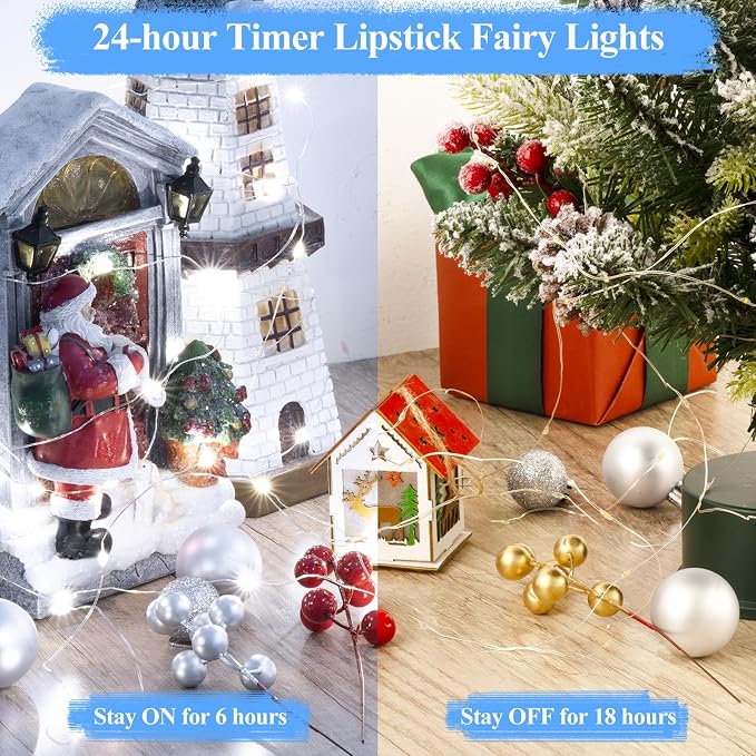 Lakumu 32FT Fairy Lights Battery Operated, Rechargeable String Lights - Image 4