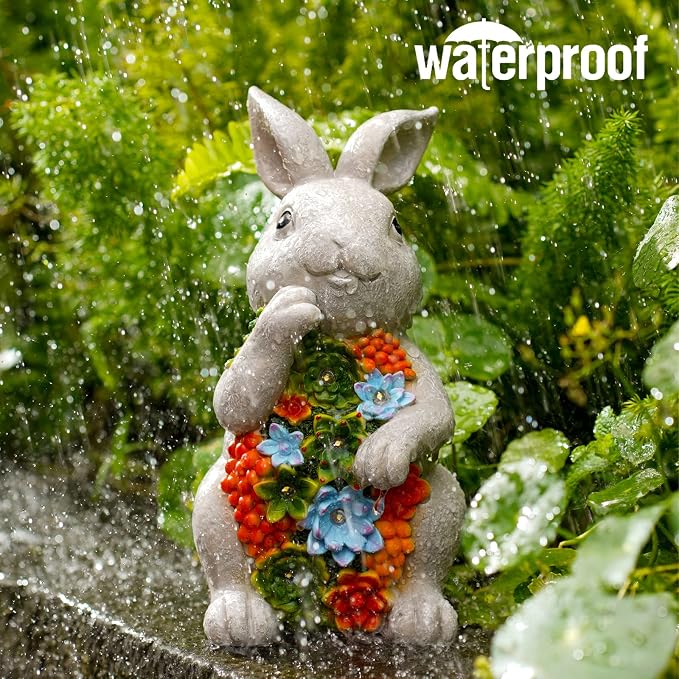 Nacome Solar Garden Outdoor Statues Bunny - Image 7