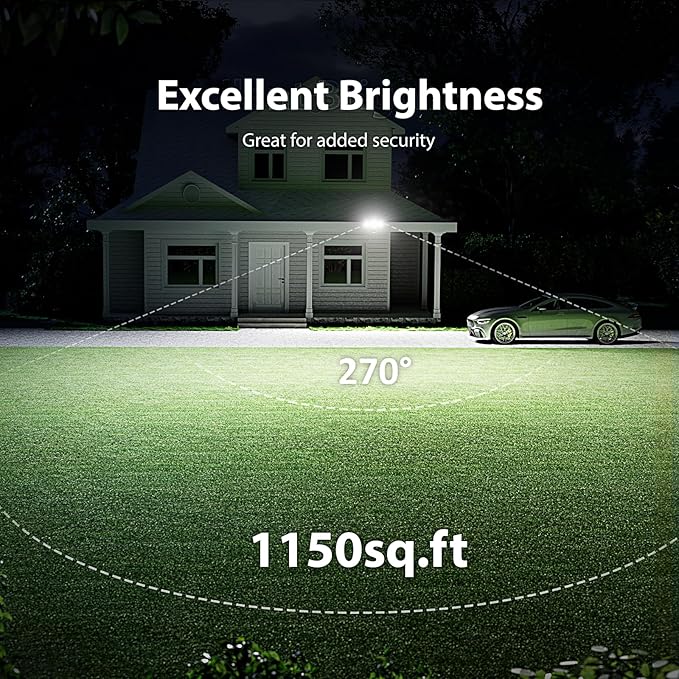 Onforu 75W LED Flood Light Motion Sensor Outdoor, 7000lm Dusk to Dawn Flood - Image 3