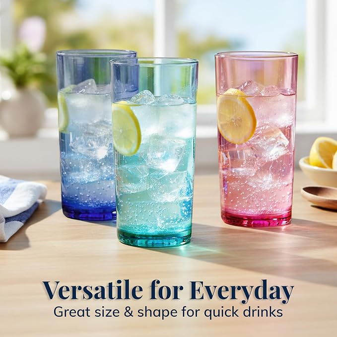 US Acrylic Classic Plastic Reusable Drinking Glasses 24oz Iced Tea Cups - Image 3