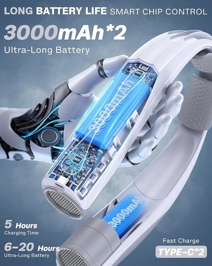 Portable Neck Fan, 6000mAh Personal Fan, 360° Cooling Rechargeable Wearable Fan - Image 4