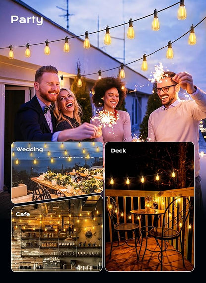 Brightown Outdoor String Lights, 50FT 25+2 LED ST38 LED Patio Lights - Image 6