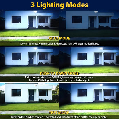 90W 10000LM LED Security Lights Motion Sensor Outdoor Lights, 4 Head Dusk to - Image 4
