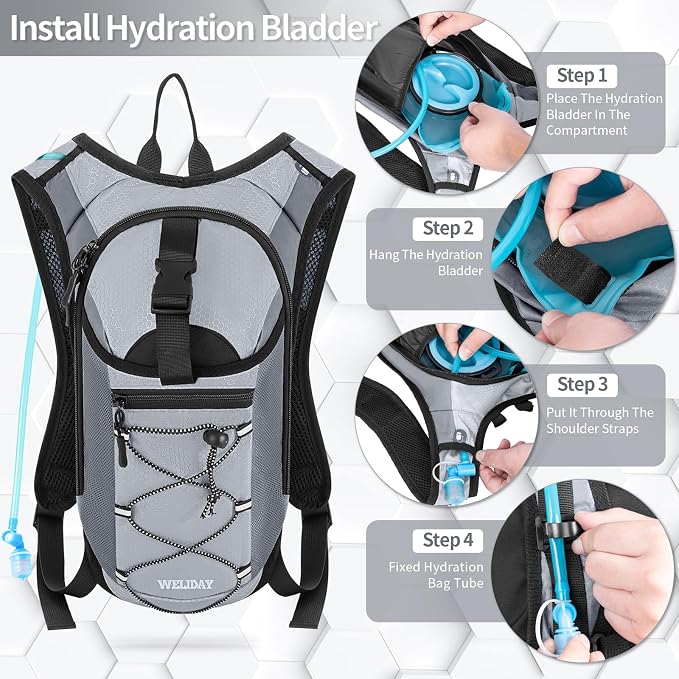 Hydration Backpack with Leak Proof Water Bladder, Lightweight Hydro Water - Image 4