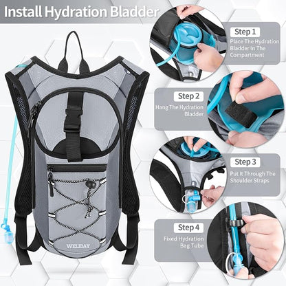 Hydration Backpack with Leak Proof Water Bladder, Lightweight Hydro Water - Image 4