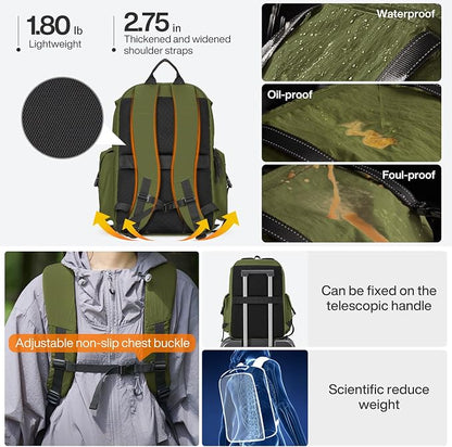 mixi Travel Backpack for Women Men, 18 Inch Carry On Laptop Backpack Flight - Image 4