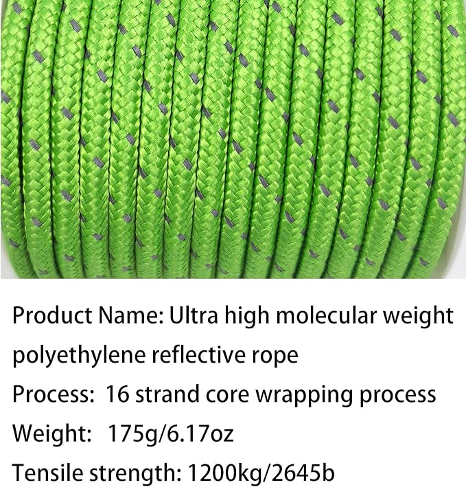 Dyneema Reflective Rope -2mm 400kg Fracture Strain - Image 3