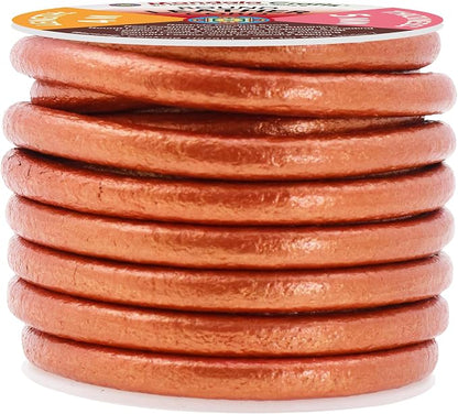 Mandala Crafts Round Genuine Copper Leather Cord - Image 2