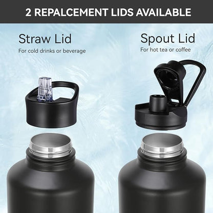 HASLE OUTFITTERS Half Gallon Insulated Water Bottles 64 oz, Stainless Steel - Image 5