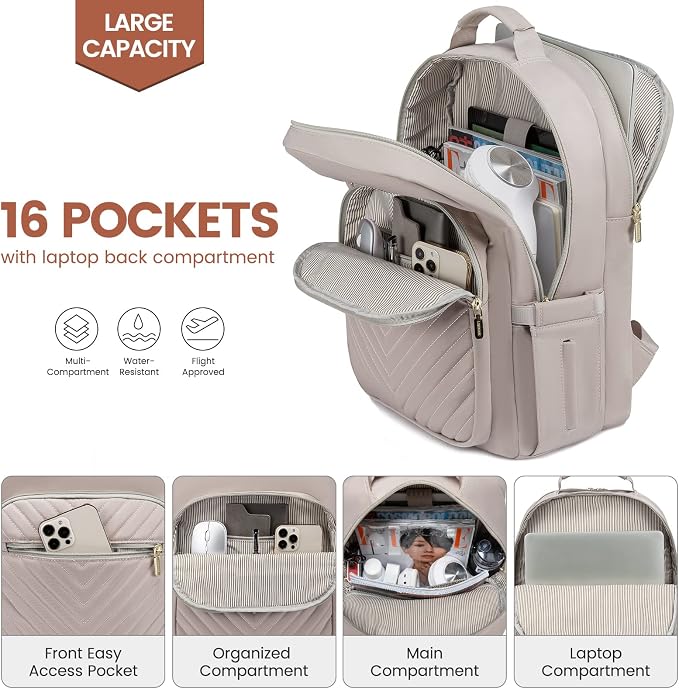 LOVEVOOK Laptop Backpack for Women 15.6 inch, Travel Backpack Purse, - Image 2