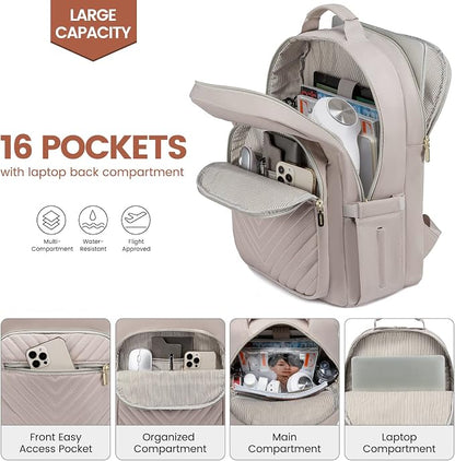 LOVEVOOK Laptop Backpack for Women 15.6 inch, Travel Backpack Purse, - Image 2