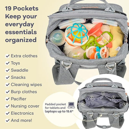 RUVALINO Diaper Bag Backpack-Expandable Baby Bag - Image 5