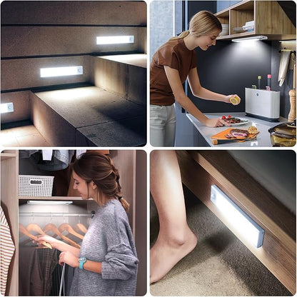 6 Pack Under Cabinet Lighting Wireless, 58 LED Rechargeable Battery Motion - Image 7