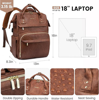 LOVEVOOK Leather Laptop Backpack - Image 4