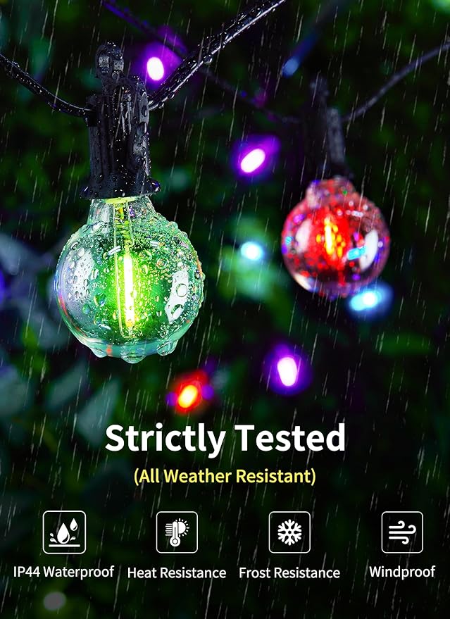 Brightown Outdoor String Lights 58 Feet G40 LED Patio Lights, 27 Plastic Edison - Image 5