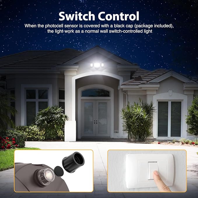 Onforu 70W LED Dusk to Dawn Flood Lights, 7000LM Brown Exterior Security - Image 4
