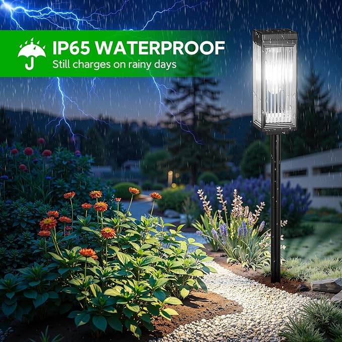 ELECLINK Solar Pathway Lights Outdoor, 4 Pack Upgraded Solar Lights Outdoor - Image 3