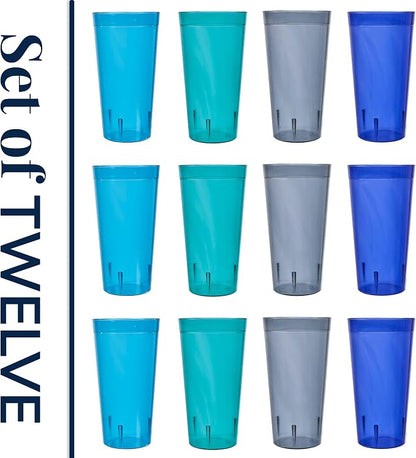 US Acrylic Café Plastic Reusable Tumblers 32-ounce Iced-Tea Cups, Coastal | - Image 8