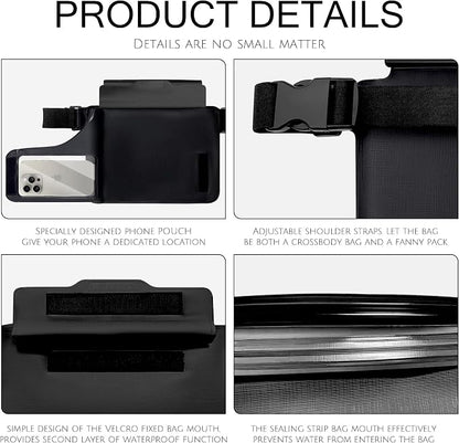 Waterproof bag Fanny Pack with Phone Case, Water proof Phone Pouch Dry Bag Keep - Image 7