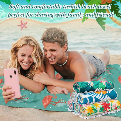 Peryiter 24 Pack Microfiber Oversize Turkish Beach Towel Set 12 Large Absorbent - Image 5