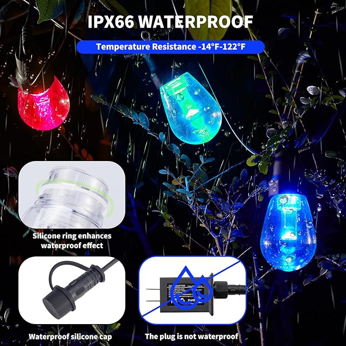 CAWWS Outdoor String Lights 75FT, Outdoor Lights - Image 2