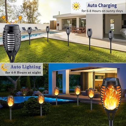 KYEKIO Solar Torch Light with Flickering Flame, Solar Garden Lights Outdoor - Image 3
