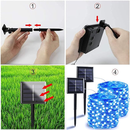 Solar String Lights Outdoor, Copper Wire 8 Lighting Modes Fairy Light - Image 7